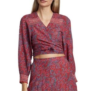 VERONICA BEARD Sarah Floral Boho Wrap Top